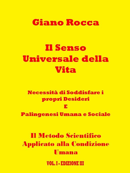 Title details for Il Senso Universale della Vita by Giano Rocca - Available